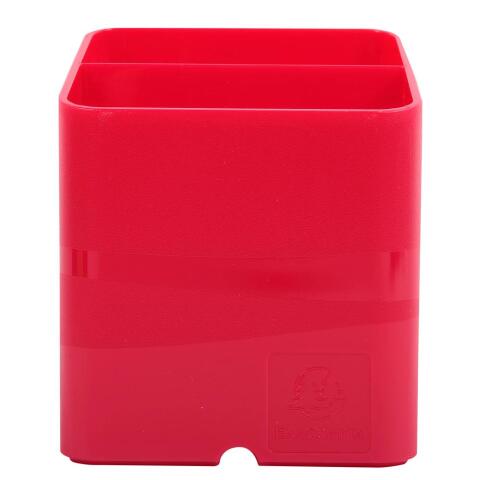 Cubiletes Pen Cube, 2 compartimentos diferentes tamaños y alturas, bloqueador de cables. IDERAMA - Frambuesa