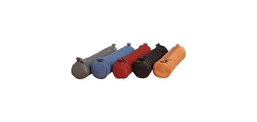 Trousse en cuir Age Bag petite ronde 18,5xØ4 cm - Assortis