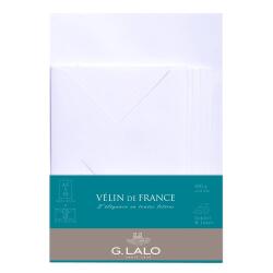 Ensemble Vélin de France 10 feuilles A5 et 5 enveloppes C6 - Blanc