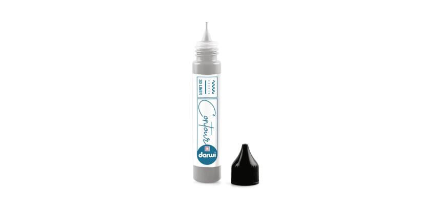 DARWI Contour 3D 30 ml Peinture sur Verre - Argent