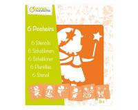 Set de 6 pochoirs enfants, Fées - Orange