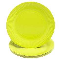 20 Assiettes en carton rondes, 23 cm - Vert kiwi