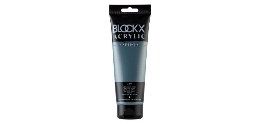 Peinture acrylique fine tube 250ml - Acier métallisé