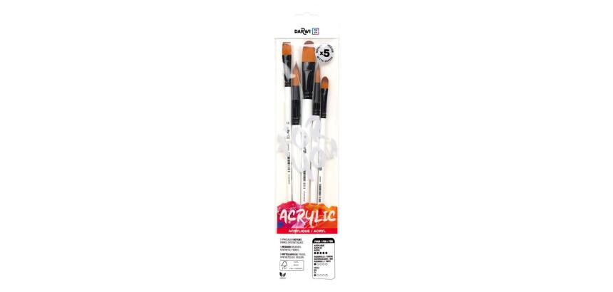 Darwi For You set de 5 pinceaux moyens - Blanc
