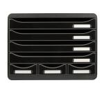 Módulo de clasificación apaisado Store Box mini 7 cajones negro