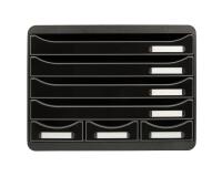 Module de classement Storebox 7 tiroirs Glossy - Noir brillant