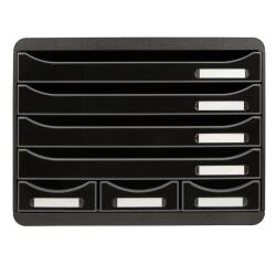 Módulo de clasificación apaisado Store Box mini 7 cajones negro