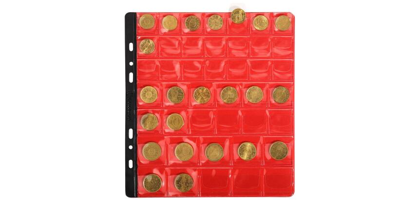 Sachet de 3 recharges numismatiques 43 cases de diamètre 20-25-30mm - 24 ,5x25 cm - Cristal