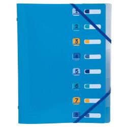 Trieur 8 compartiments polypropylène recyclé BeeBlue - A4 - Couleurs assorties