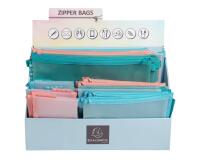 Présentoir de 36 pochettes zip A4-A5-A6 Chromaline pastel - Couleurs assorties