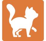 Set de 6 pochoirs enfants, Chats - Orange