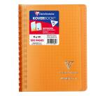 Carnet reliure intégrale enveloppante Koverbook 9x14cm 100 pages petits carreaux couverture polypropylène transparent - Assortis