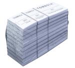 Bloc tombola 100 feuillets numérotés de 3 volets - Format 4,8x15 cm - Couleurs assorties