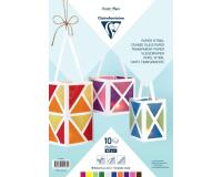 PAPIER VITRAIL, Pochette de 10 feuilles assorties au format 20x30cm - Assortiment