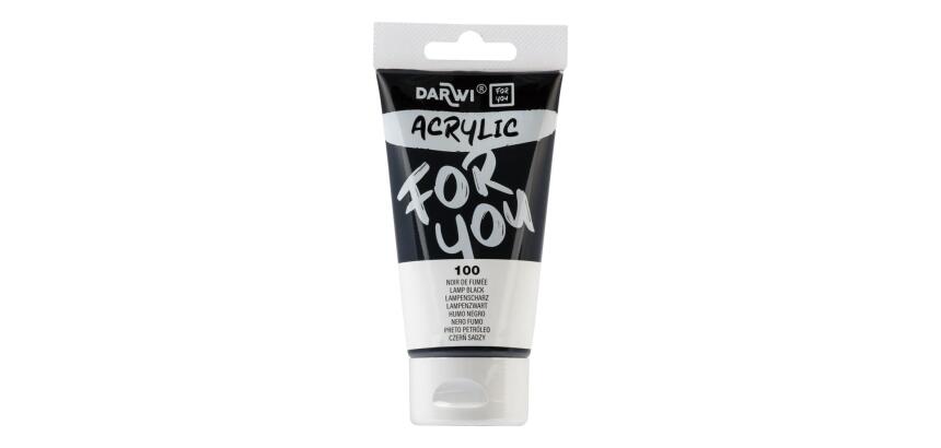 Darwi For You tube de peinture acrylique 75 ml - Noir de fumée