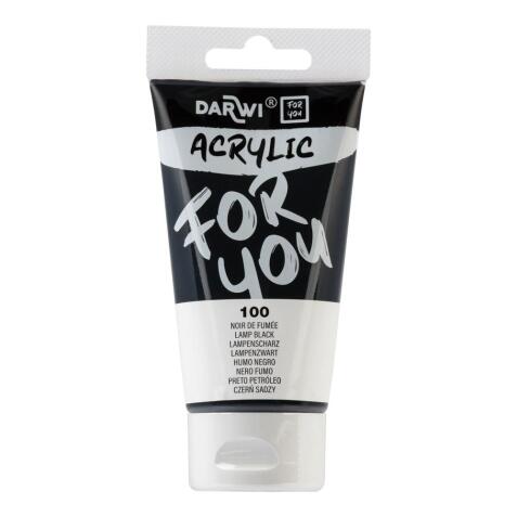 Darwi For You tube de peinture acrylique 75 ml - Noir de fumée