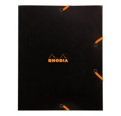 Rhodia chemise à élastiques 3 rabats 24x19 cm - Noir