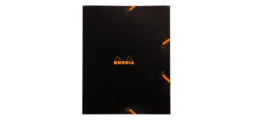 Rhodia chemise à élastiques 3 rabats 24x19 cm - Noir