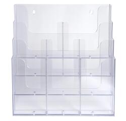 Separador mediano (JUEGO DE 2 PIEZAS) - A4 Horizontal - 3 x 0,6 x 18,4 cm - 30x6x184 mm - Cristal
