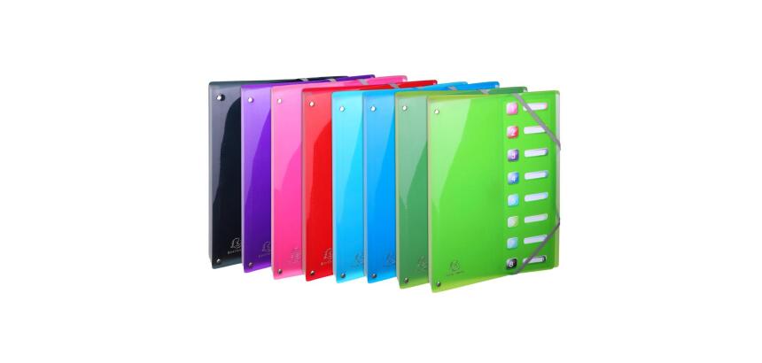 Clasificadores lomo extensible ventanas troqueladas Iderama ® PP - Tamaño: 24x32 cm para: A4 - Colores surtidos