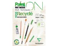Bloc Paint'On encollé recyclé A6 15 feuilles 250g