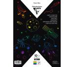 CARTE-A-GRATTER, Sachet de 10 feuilles 300g/m2 au format A4 (21x29,7cm) (5 batonnets en bois inclus)