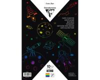 CARTE-A-GRATTER, Sachet de 10 feuilles 300g/m2 au format A4 (21x29,7cm) (5 batonnets en bois inclus)