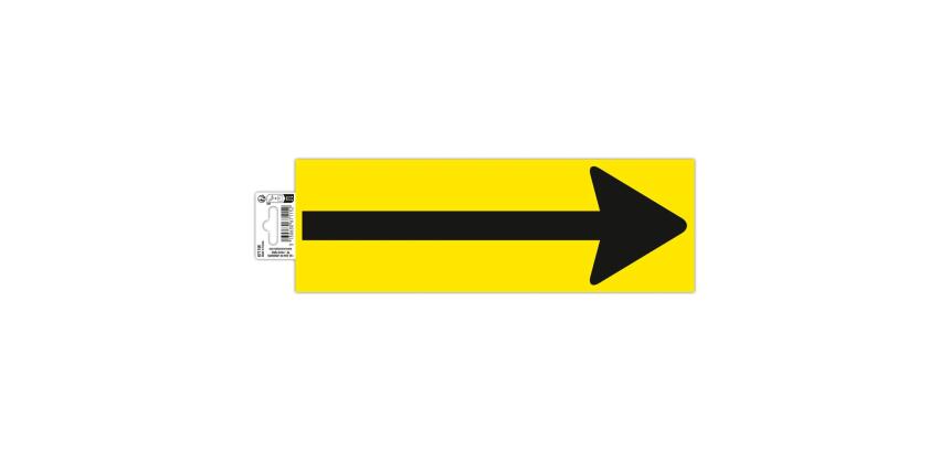 Exacompta, Bodenmarkierung selbstklebend und rutschfest, PVC, Pfeil gelb-schwarz 30x10cm - Gelb