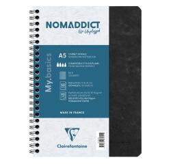 Cahier reliure intégrale Age Bag A5 100 pages petits carreaux - Noir