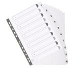 10Z - Separadores Separadores con pestañas impresas cartulina blanca 160 g/m 2 Con pestañas blancas plastifi cadas reforzadas - Blanco