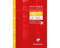 Copies doubles sous étui spécial déficients visuels A4 96 pages perforées 4 trous grands carreaux noirs 2,5mm agrandis 10x10