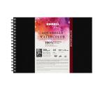 Rhodia Touch Watercolor Book, papier 100% coton grain satiné 300g - A4 paysage, 40 pages - Noir