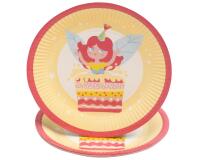 10 Assiettes en carton rondes, 23 cm