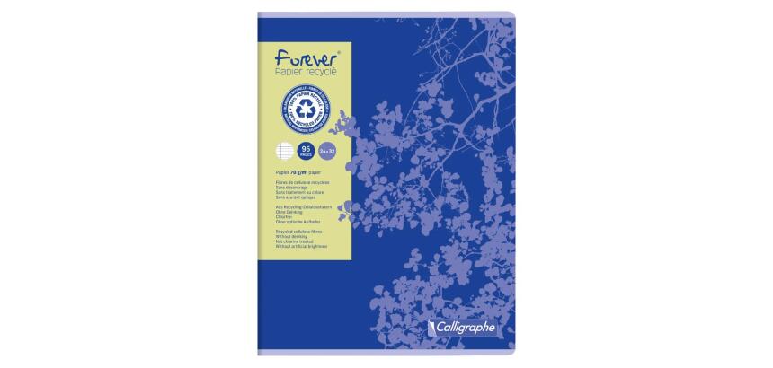 Cahier piqué FOREVER 24x32 cm 96 pages grands carreaux 70 g - Assortis