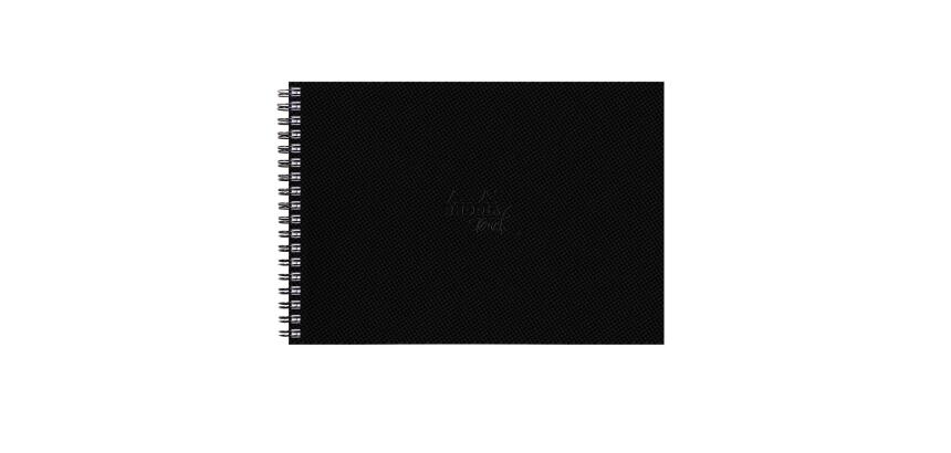 Rhodia Touch Watercolor Book, papier 100% coton grain satiné 300g - A4 paysage, 40 pages - Noir