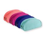 Trousse textile ovale 2 compartiments 22 x 8 x 10 cm, 4 couleurs assorties - Assortis