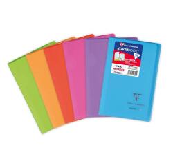 Koverbook geniet notitieboekje 11x17cm 48 blad klein geruit 5x5mm transparante polypropyleen omslag - Geassorteerde kleuren