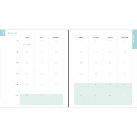 Recharge pour agenda de bureau Lady 18 15 x 17 cm Semainier Janvier à Décembre 2026