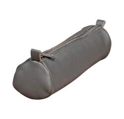 Leren etui Age Bag klein rond formaat 18,5xØ4 cm - Grijs