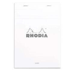 Rhodia N°16, geniet blok 14,8x21 cm, 80 blad gelijnd met marge, 80g - Wit