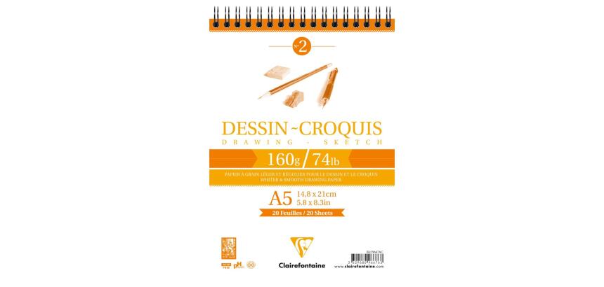 Dessin Croquis bloc spiralé 35F A5 160g