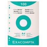 Étui de 100 fiches - bristol quadrillé 5x5 perforé 210x297mm - Blanc
