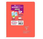 Carnet reliure intégrale enveloppante Koverbook Neon A5 160 pages petits carreaux couverture polypropylène opaque - Assortis