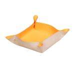 Rhodiarama vide-poche réversible simili cuir italien 12x12x4,5 cm - Beige