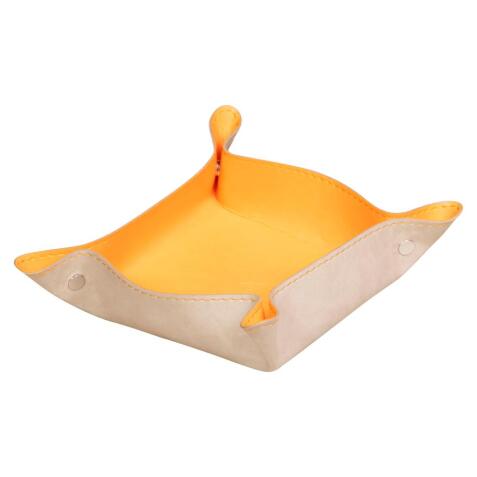Rhodiarama vide-poche réversible simili cuir italien 12x12x4,5 cm - Beige