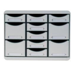Schubladenbox STORE BOX MULTI, 11 offene Schubladen, Office - Lichtgrau