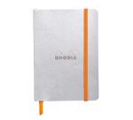 Rhodiarama carnet souple A6 144 pages ligné papier ivoire 90g fermeture élastique - Argent