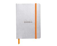 Rhodiarama carnet souple A6 144 pages ligné papier ivoire 90g fermeture élastique - Argent