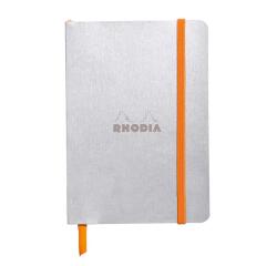Rhodiarama carnet souple A6 144 pages ligné papier ivoire 90g fermeture élastique - Argent