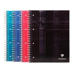 Bind'O Block cahier reliure intégrale A4+ 160 pages détachables perforées 4 trous ligné + marge et cadre en-tête 4 couleurs de bandes - Assortis